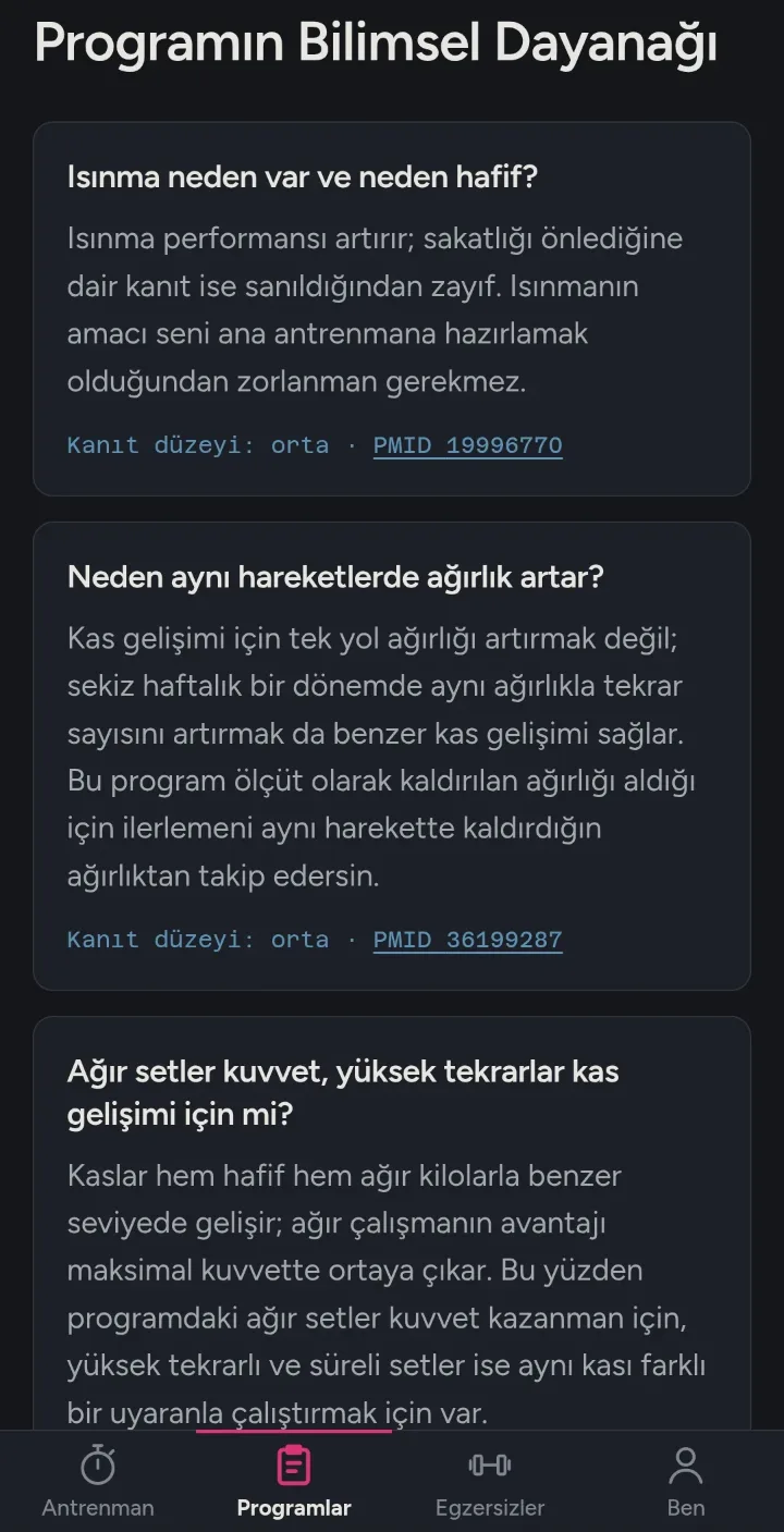 Kanıt kartı: sorunun cevabı, kanıt düzeyi ve PMID kaynak satırı